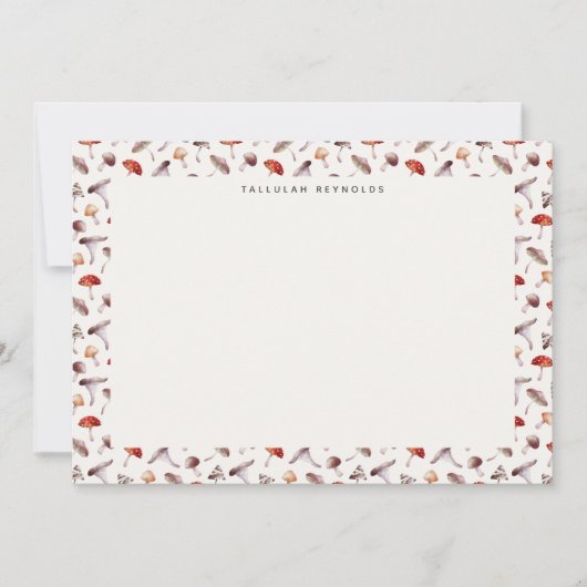 Whimsical Mushroom Patroon Notitiekaartje (Voorkant)