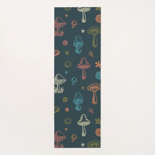 Whimsical Mushroom patroon Yogamat (Achterkant)