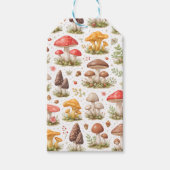 Whimsical Mushroom Pattern – Vintage Botanical Cadeaulabel (Voorkant)
