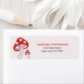 Whimsical Mushroom Red en Roze Etiket (Insitu)