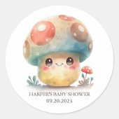 Whimsical Mushroom Ronde Sticker (Voorkant)