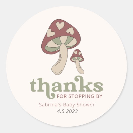 Whimsical Mushroom Sage Green Label (Voorkant)