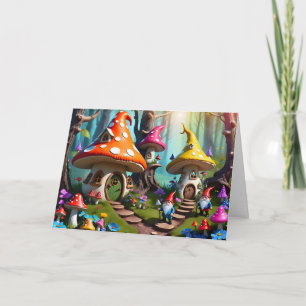 Whimsical Mushroom Village met kabouters in Enchan Kaart