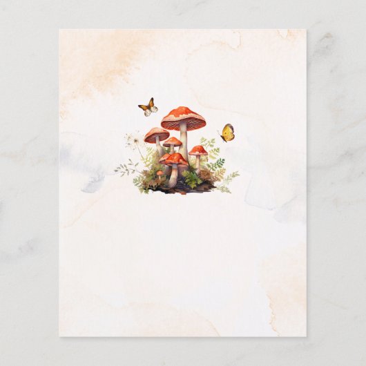 Whimsical Mushroom Waterverf Hij zei dat ze ga (Achterkant)