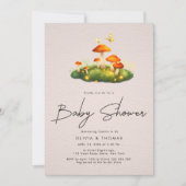 Whimsical Mushroom Woodland Script Baby shower Kaart (Voorkant)