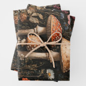 Whimsical Mushrooms en Wildflowers Decoupage Inpakpapier Vel (In situ)