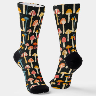Whimsical Mushrooms - Kleurrijk Paddenstoelenpatro Sokken