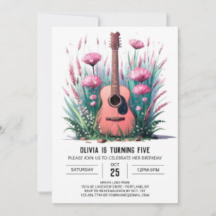 Whimsical Musician's Guitar Verjaardag Kaart