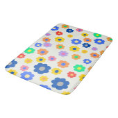 Whimsical Mustard & Black Floral Retro vrolijk Badmat (Gekanteld)