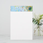 Whimsical Muzikale Geschilderde Hart Header Briefpapier (Staand voorkant)