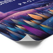 Whimsical Nacht Grote Maan Landschap Business Poster (Hoek)