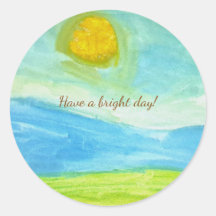Whimsical Naïeve Kunst Zon Landschap