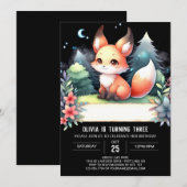 Whimsical Natuur Fox Verjaardag digitaal Kaart (Voorkant / Achterkant)