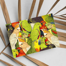 Whimsical Natuur Groene papegaaien Vogels Patroon