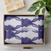 Whimsical Navy Blue and White Bunny Rabbit Pattern Tissuepapier (Geschenk)