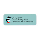 Whimsical Neon Penguin Frozen Tundra Area Labels (Voorkant)