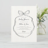 Whimsical Neutral Bow Baby shower Kaart (Staand voorkant)