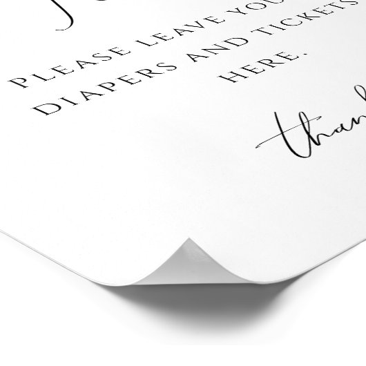 Whimsical Neutral Diaper Raffle Baby shower teken Poster (Hoek)