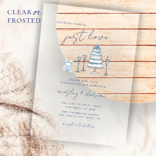 Whimsical Niets Fancy Alleen liefde bruiloft doodl Acryl Uitnodigingen