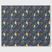 Whimsical Night Owl Pattern – betoverend bos Cadeaupapier (Vlak)