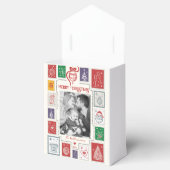 Whimsical Nostalgia Retro Stamp Christmas Photo Bedankdoosjes (Geopend)