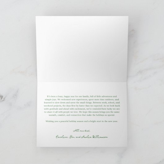 Whimsical Nostalgic Custom Message Letter Cute Feestdagen Kaart (Binnen)