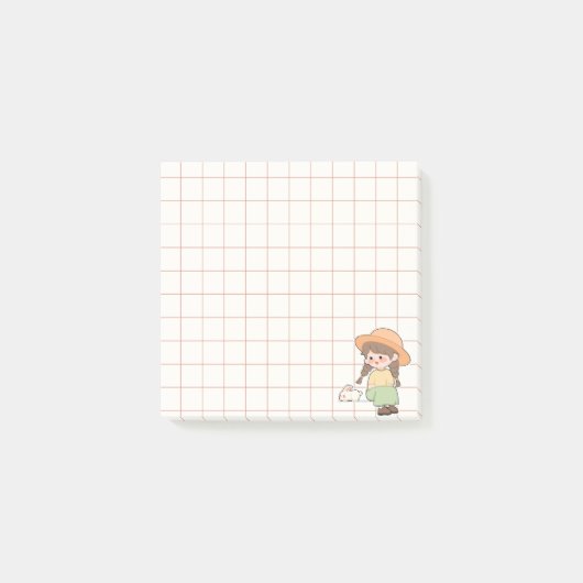 Whimsical Notebook Girl Art Collection Post-it® Notes (Voorkant)