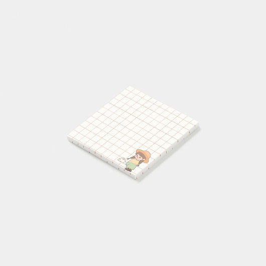 Whimsical Notebook Girl Art Collection Post-it® Notes (Schuin)