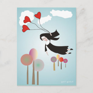 Whimsical Nun Art Gifts Briefkaart