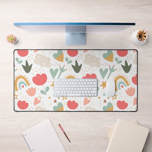 Whimsical Nursery Pattern met wolken en sterren Bureaumat (Kantoor 1)