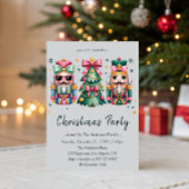 Whimsical Nutcracker& Christmas Tree Holiday Party Kaart
