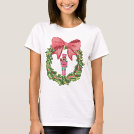 Whimsical Nutcracker Christmas Wreath T-shirt
