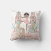 Whimsical Nutcracker Pastel Pink Christmas Ballet  Kussen (Voorkant)