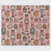 Whimsical Nutcracker Pink Cadeaupapier (Vlak)