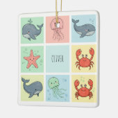 Whimsical Ocean Friends Doodles Keramisch Ornament (Links)