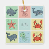 Whimsical Ocean Friends Doodles Keramisch Ornament (Voorkant)