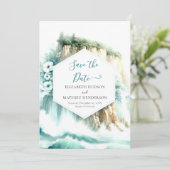 Whimsical Ocean Nautical Wedding Save The Date (Staand voorkant)