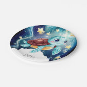 Whimsical Ocean Underwater Turtle Verjaardag Papieren Bordje (Gekanteld)