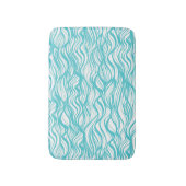 Whimsical Ocean Waves Aqua Blue Bath Mat (Voorkant Verticaal)