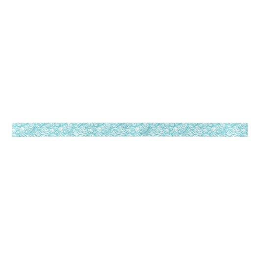 Whimsical Ocean Waves Aqua Blue Ribbon Lint (Voorkant)
