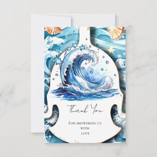 Whimsical Ocean Waves Baby shower Bedankkaart (Voorkant)