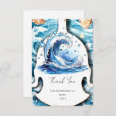 Whimsical Ocean Waves Baby shower Bedankkaart (Voorkant / Achterkant)