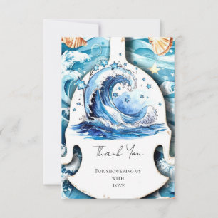 Whimsical Ocean Waves Baby shower Bedankkaart
