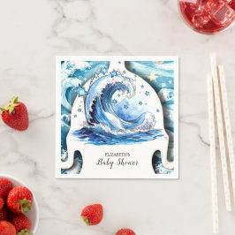 Whimsical Ocean Waves Baby shower Servet