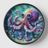 Whimsical Octopus Olieverfschilderij Nautisch Stra (Voorkant)
