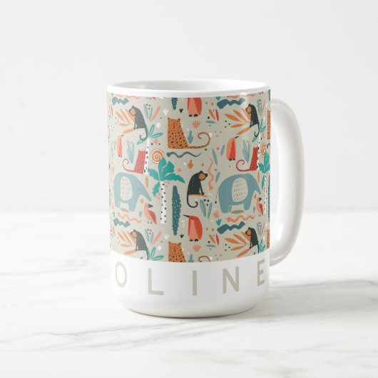 Whimsical Oerwoud Animals Mok | Gepersonaliseerde (Voorkant rechts)