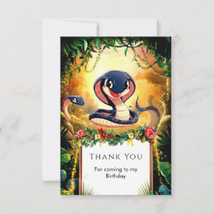 Whimsical Oerwoud Snake Birthday Bedankkaart
