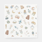 Whimsical Oh Boy Waterverf Doodle Baby shower Servet (Voorkant)