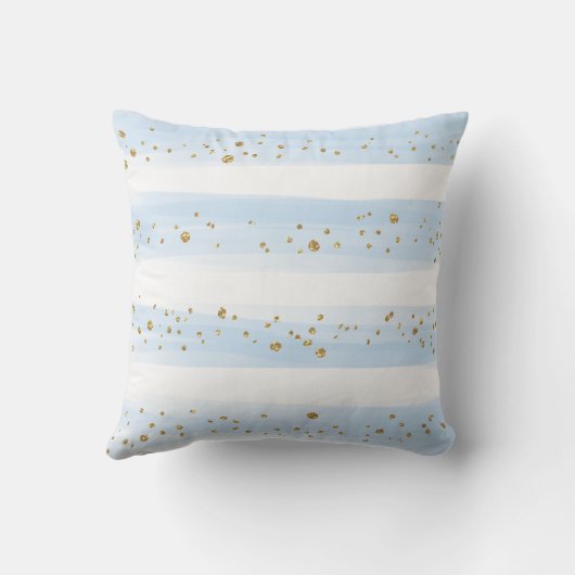 Whimsical Olifant Blauw Goud Bloemen Twinkle Sterr Kussen (Achterkant)