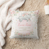 Whimsical Olifant Blush Pink Floral Twinkle Stars Kussen (Deken)